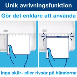 Toalettpappersdispenser Tork T4 Twin, svart, 2 rullar