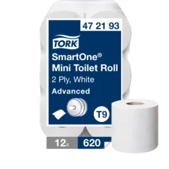 Toalettpapper Tork SmartOne Mini T9 2-lags, 112m, 12 rullar