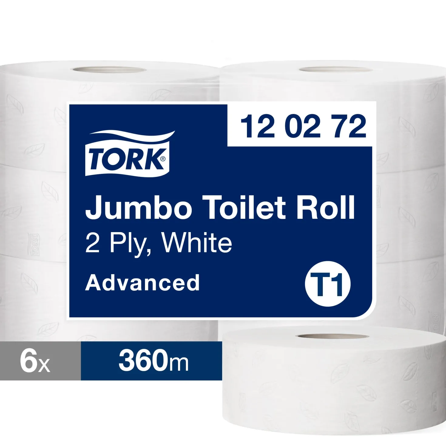 Toalettpapper Tork T1 Advanced Jumbo 2-lag, 360m, 6 rl