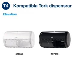 Toalettpapper Tork T4 Advanced 2-lags, extra lång 68m, 24 rullar