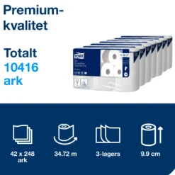 Toalettpapper Tork T4 Premium 3-lags extra mjukt 42st/fp