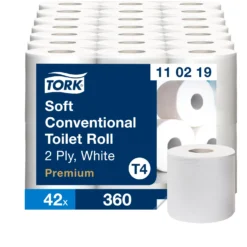Toalettpapper Tork T4 Premium, 2-lags, Svanenmärkt, 42 rullar
