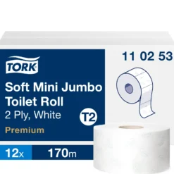 Toalettpapper Tork T2 Premium Soft Mini Jumbo, 170m, 12 rullar