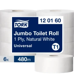 Toalettpapper Tork T1 Universal Jumbo 1-lags, 480m, 6 rl