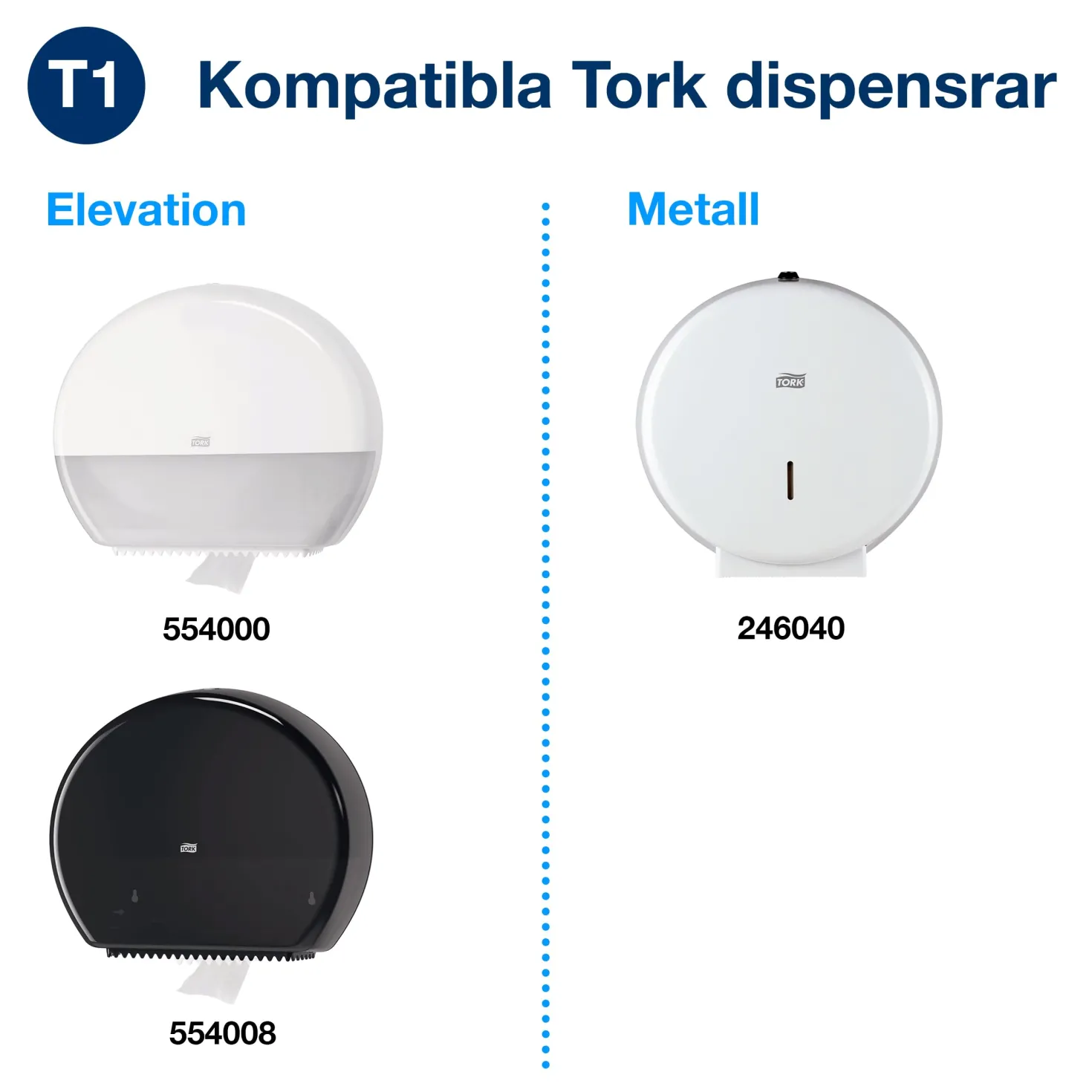 Toalettpapper Tork T1 Universal Jumbo 1-lags, 480m, 6 rl