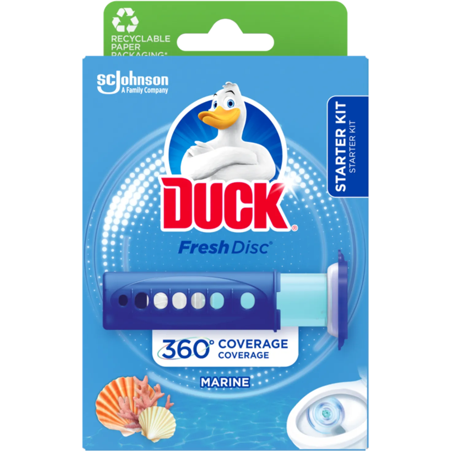 Toalettrengöring Duck Fresh Discs Ocean Marine, 180 ml