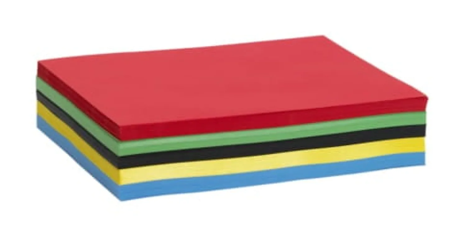 Tonpapper A4 110g 5 färger, 500 ark, Svanenmärkt