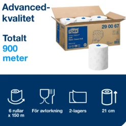 Torkpapper rulle Tork H1 Advanced Soft, 2-lags, 150m, 6 rl