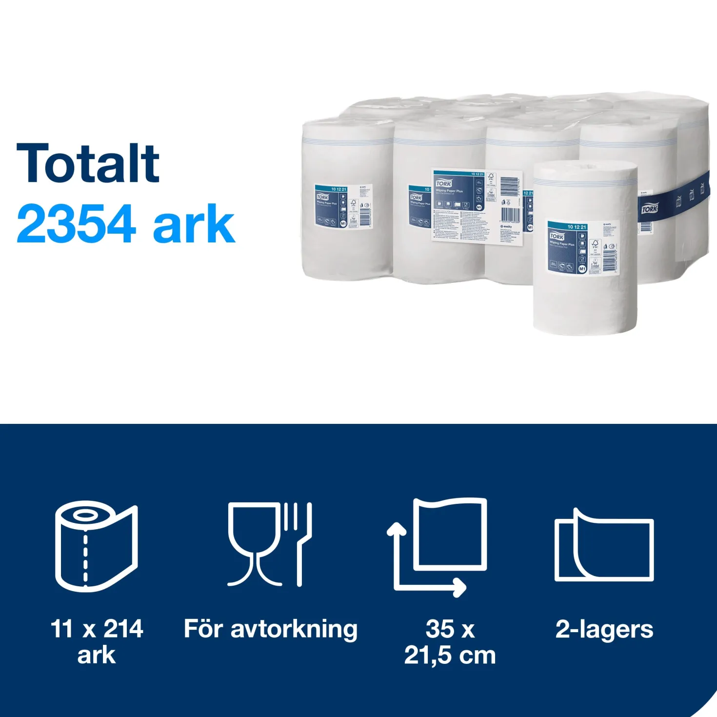 Torkpapper Tork M1 Advanced, 2-lags, 75m, 11 rl/fp