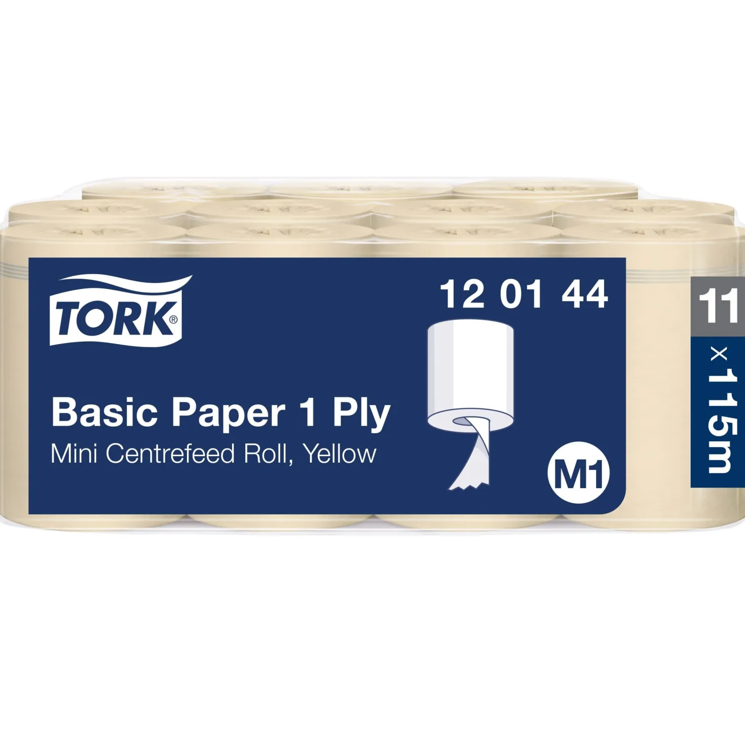 Torkpapper Tork M1 Universal 310 Mini, gul, 115m, 11 rullar