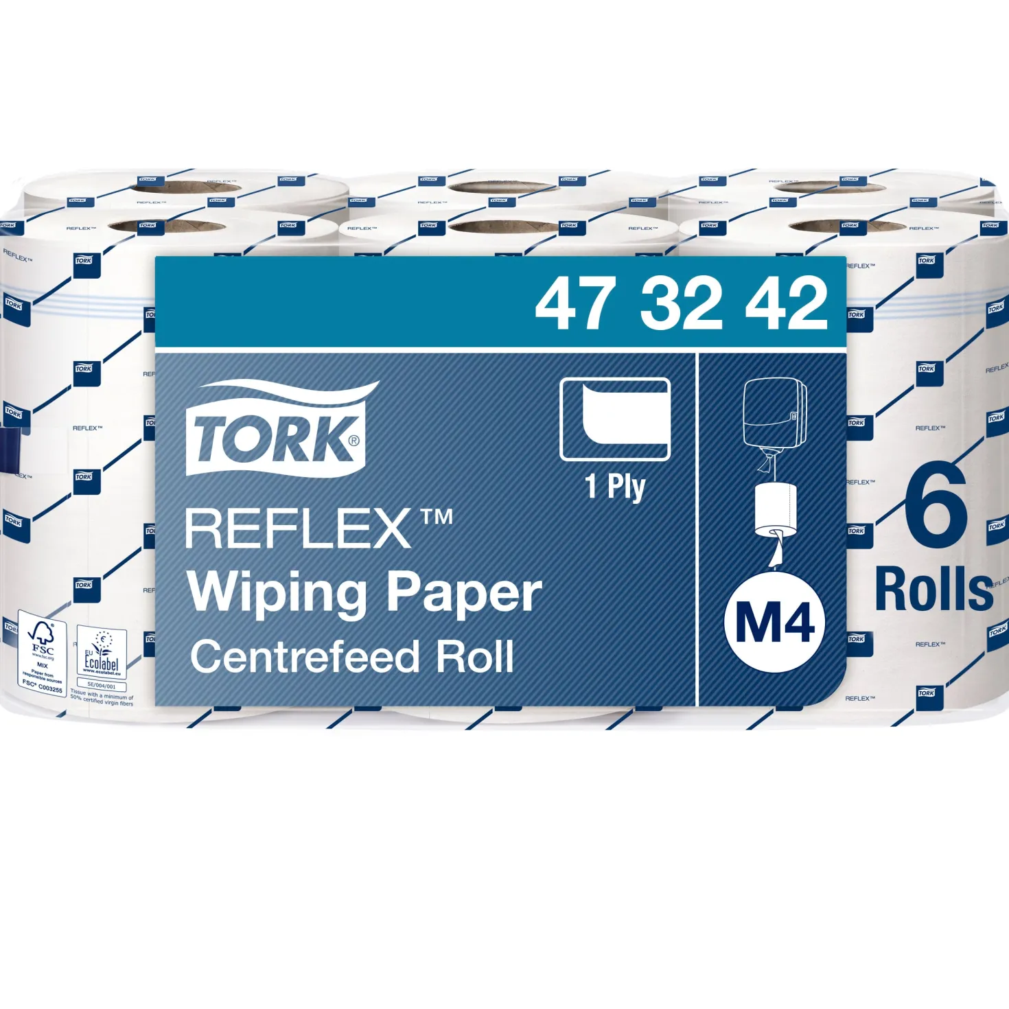 Torkpapper Tork Reflex M4 Centrummatat, 300m, 6 rullar