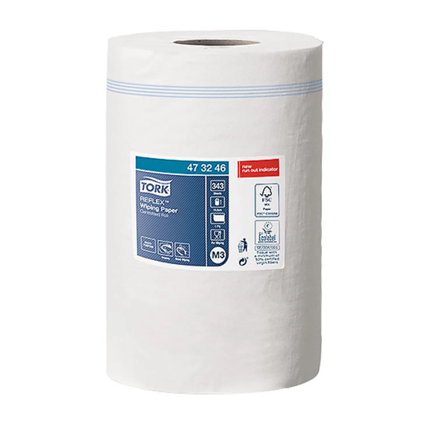 Torkpapper Tork Reflex Mini M3, centrummatat, vit, 12 rullar