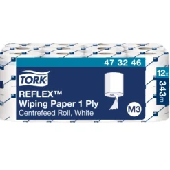 Torkpapper Tork Reflex Mini M3, centrummatat, vit, 12 rullar