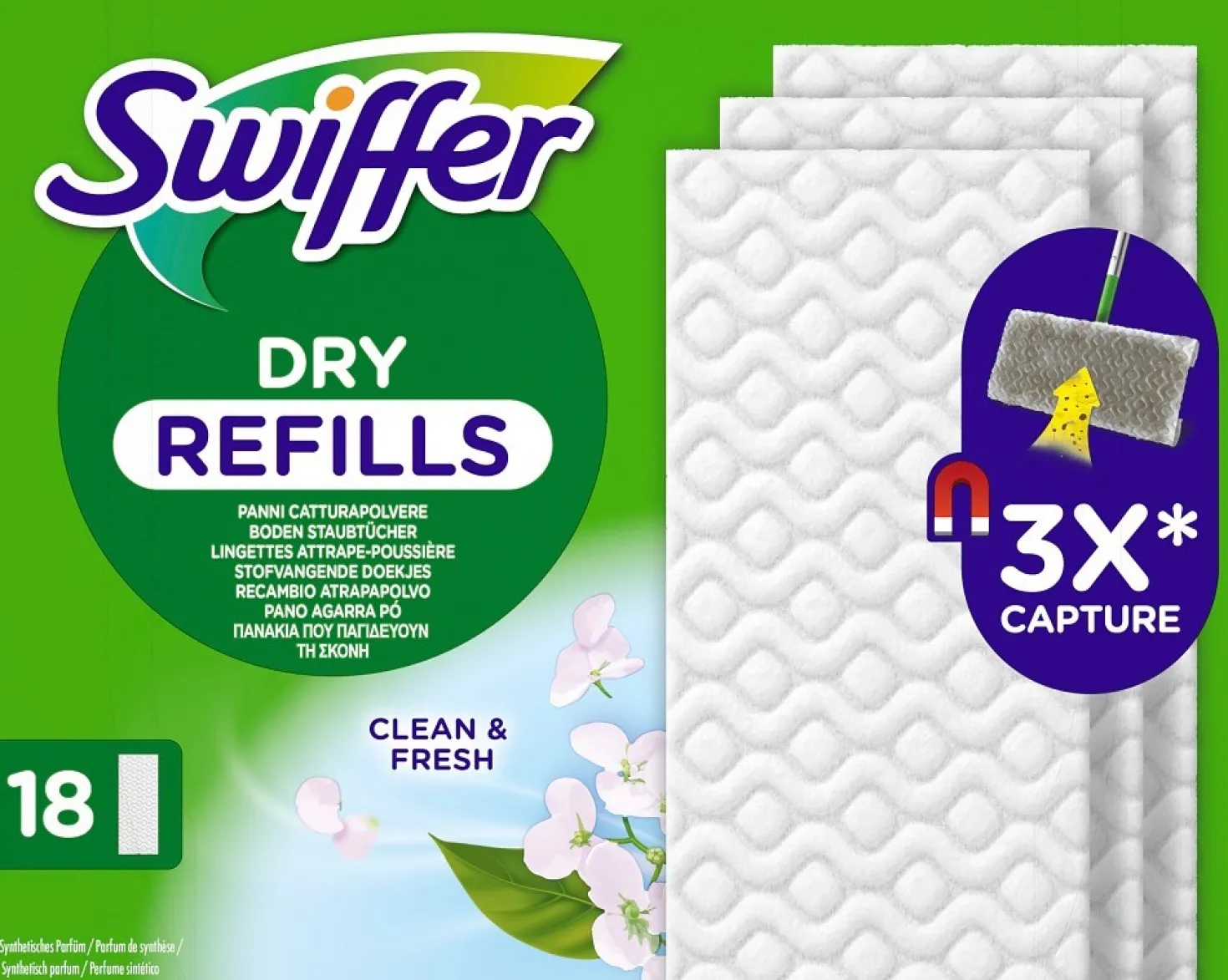 Torra golvdukar Swiffer Dry rengöringsdukar, 20 st