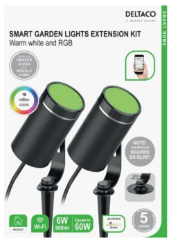 Trädgårdsbelysning Deltaco SH-GLEX01 Förlängningskit, 2 lampor, RGB