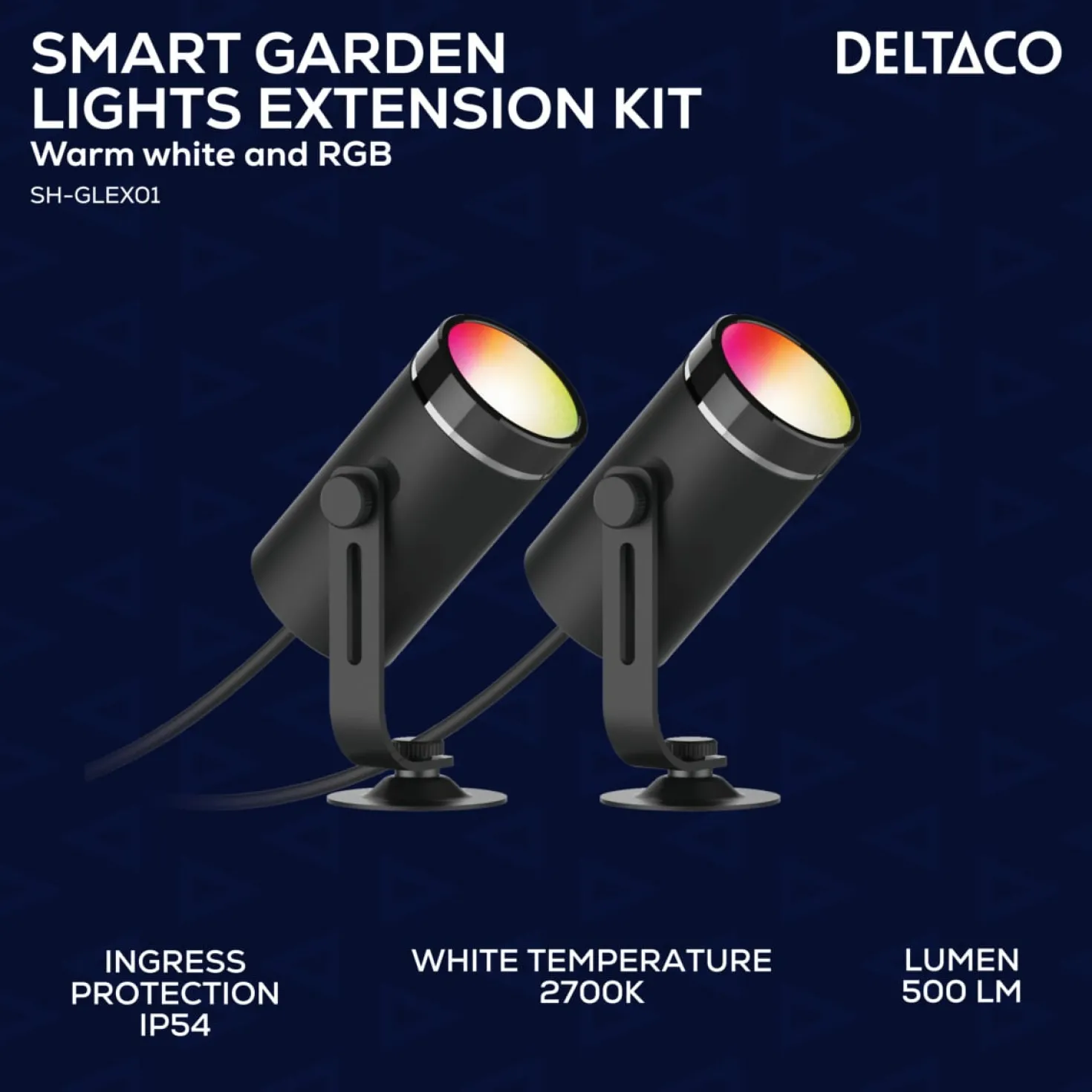 Trädgårdsbelysning Deltaco SH-GLEX01 Förlängningskit, 2 lampor, RGB