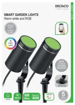 Trädgårdsbelysning Deltaco SMART HOME SH-GLK01, 2 lampor, RGB + 2700K