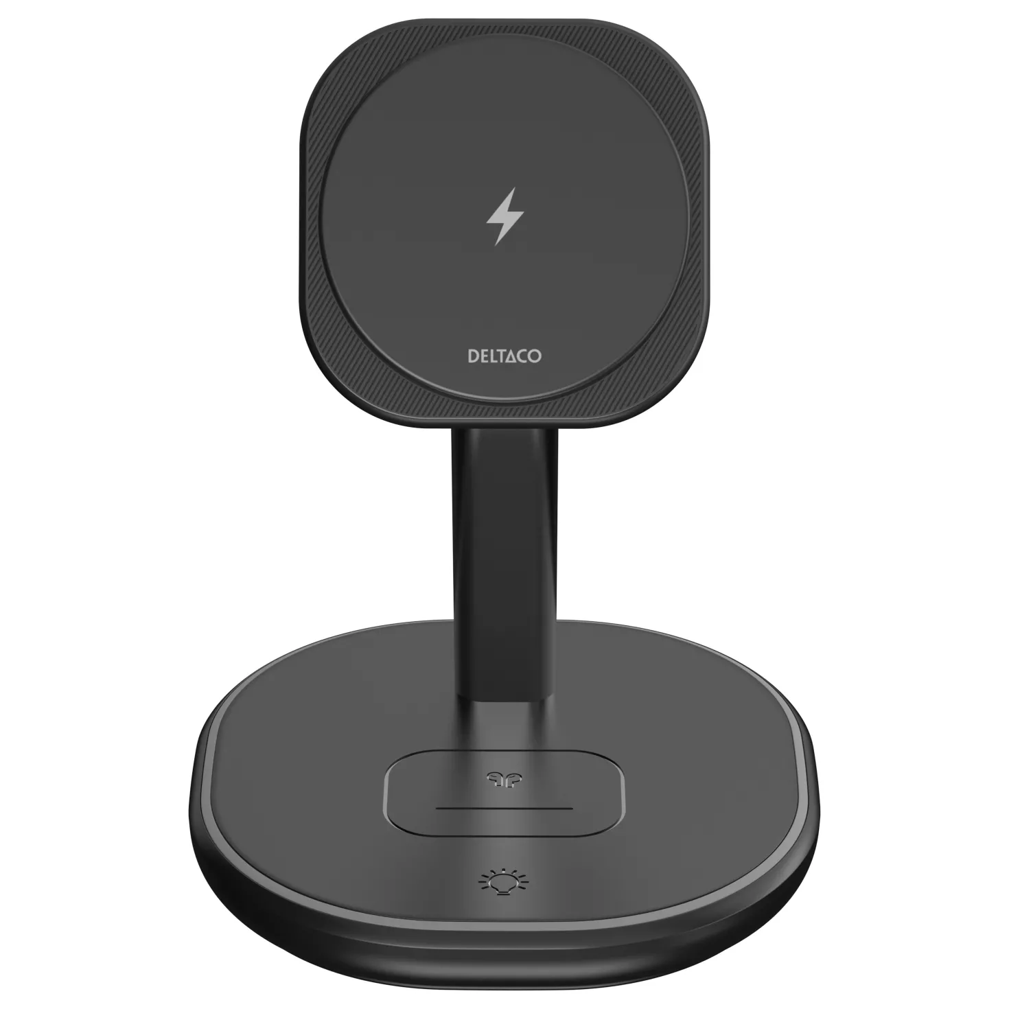 Trådlöst laddningsställ Deltaco 3-i-1 magnetiskt, iPhone, svart
