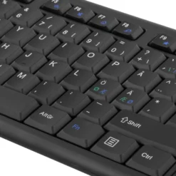 Trådlöst Tangentbord Deltaco Nordisk, USB Nano-mottagare, svart