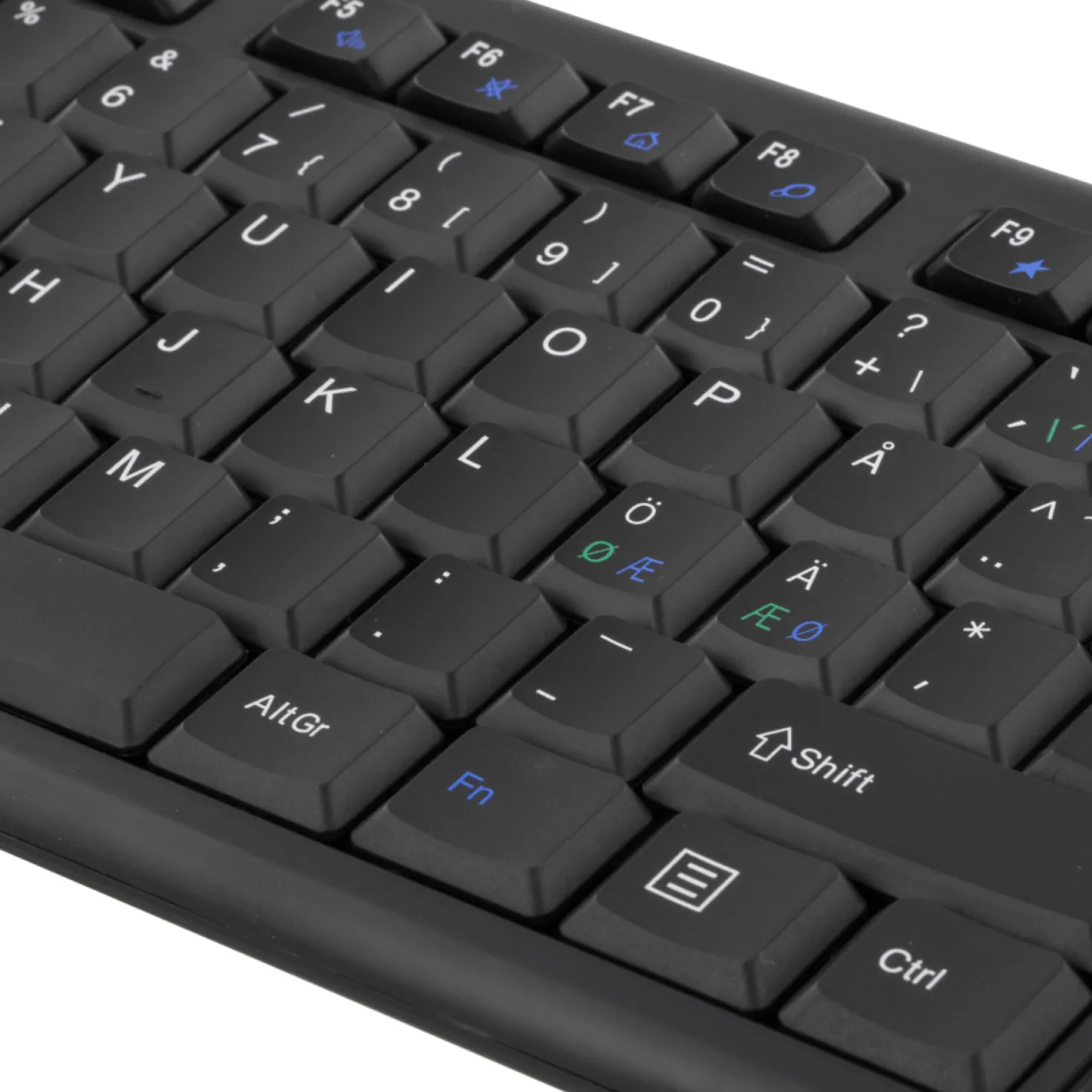 Trådlöst Tangentbord Deltaco Nordisk, USB Nano-mottagare, svart