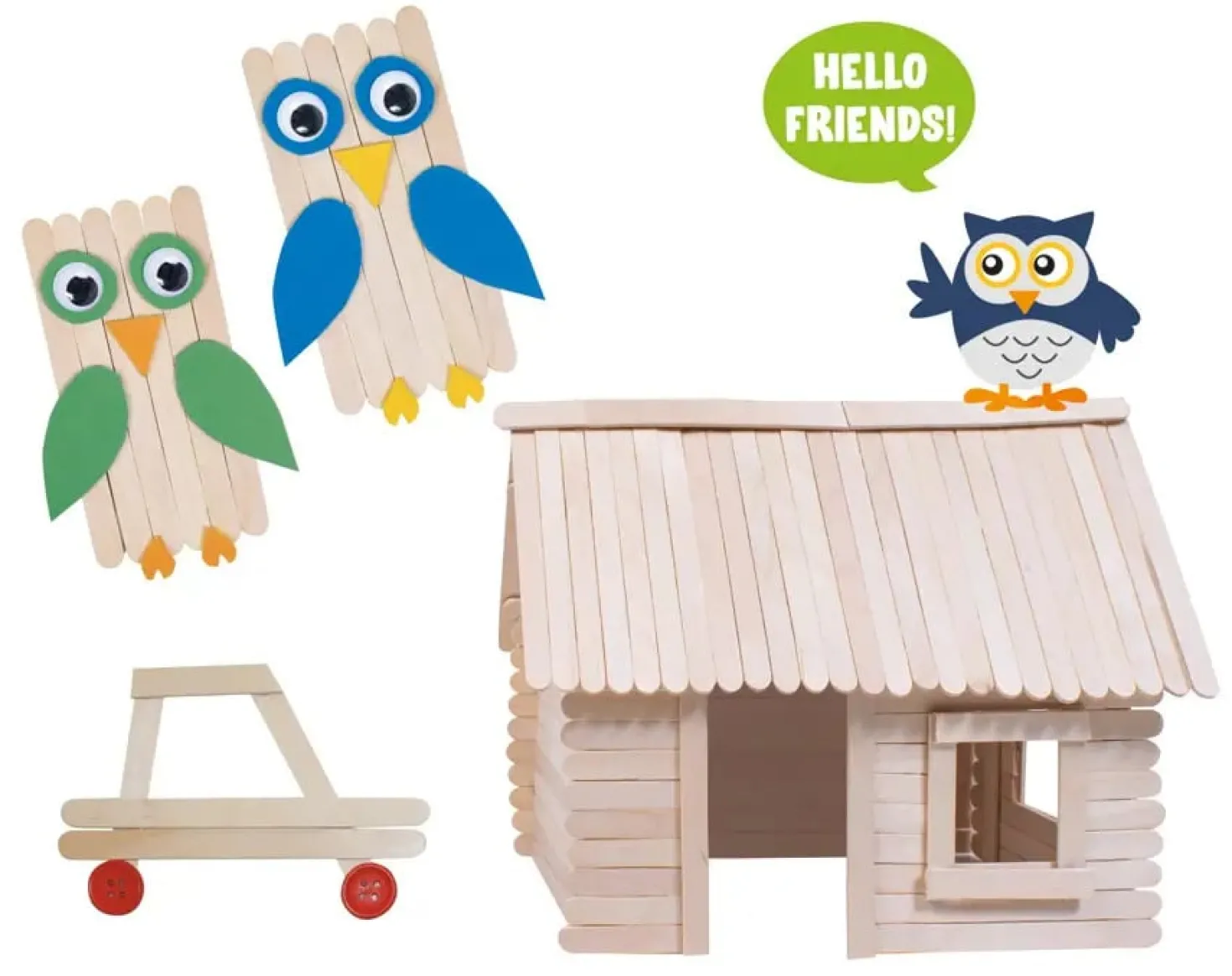 Träpinnar Playbox Naturfärgade, förvaringsbox