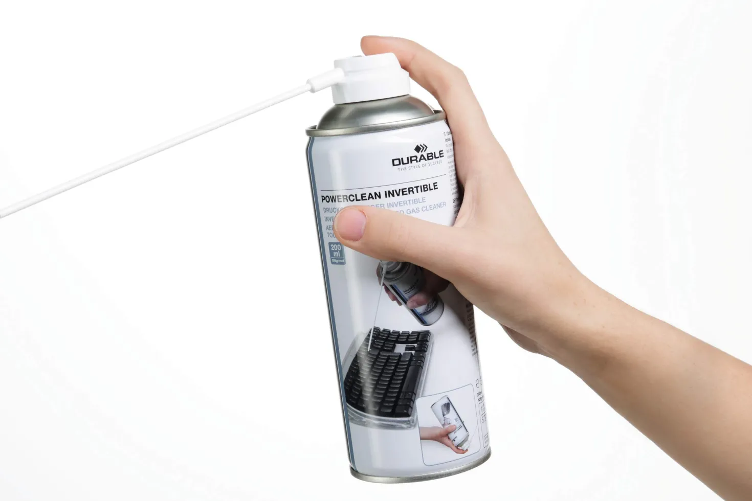 Tryckluftsspray Durable Powerclean Invertible, 200 ml