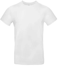 T-shirt B&C Collection E190 Unisex, ringspunnen bomull, vit