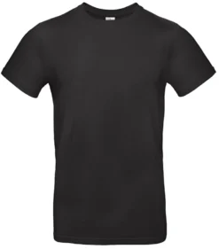 T-shirt B&C E190 Unisex, ringspunnen bomull, svart