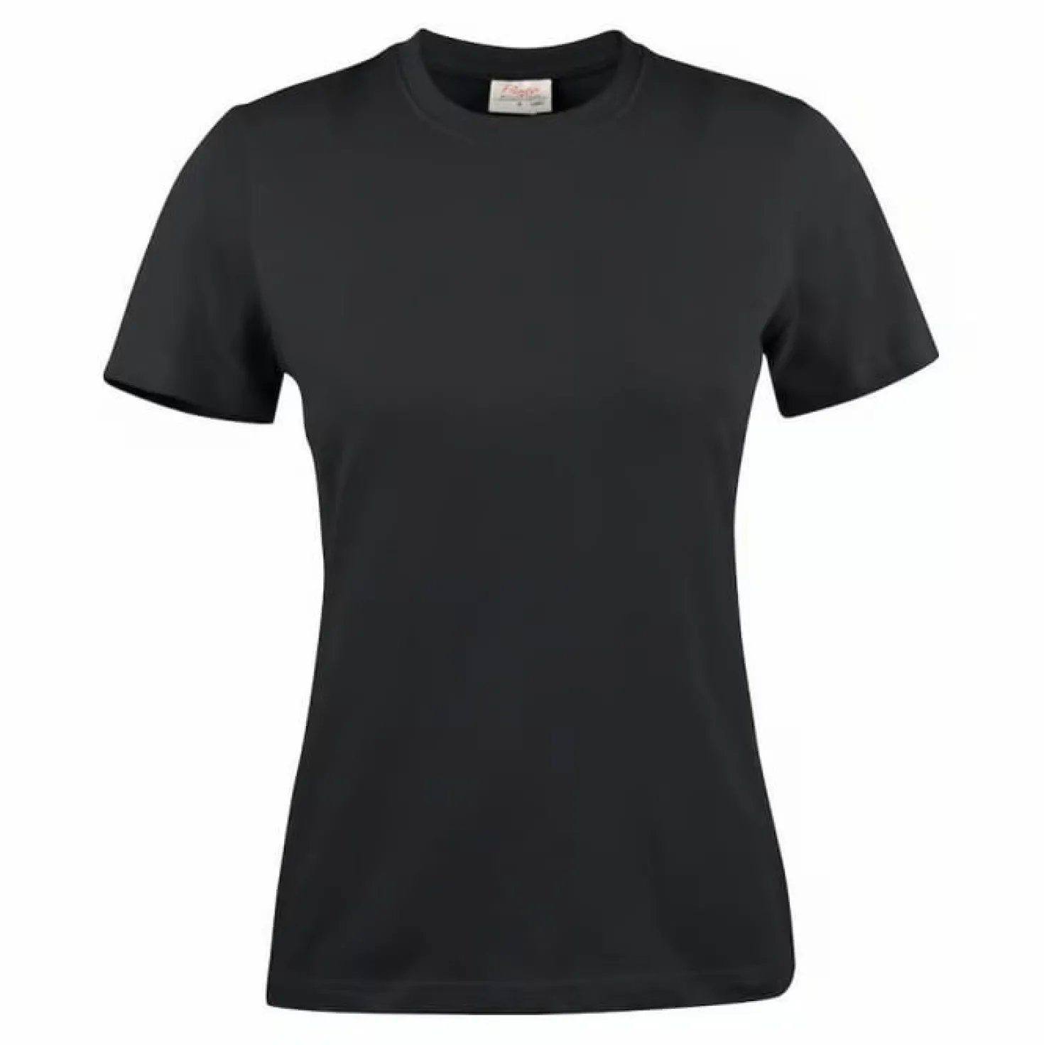 T-shirt Dam Texet Heavy, svart, rak passform, förstärkta sömmar