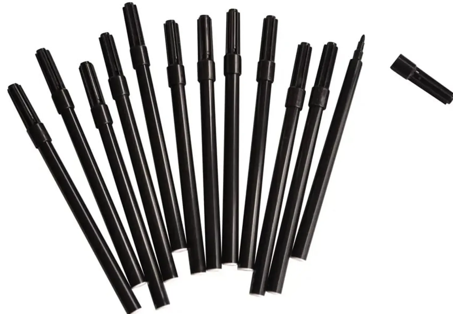 Tuschpenna Playbox Smal, svart, 12-pack