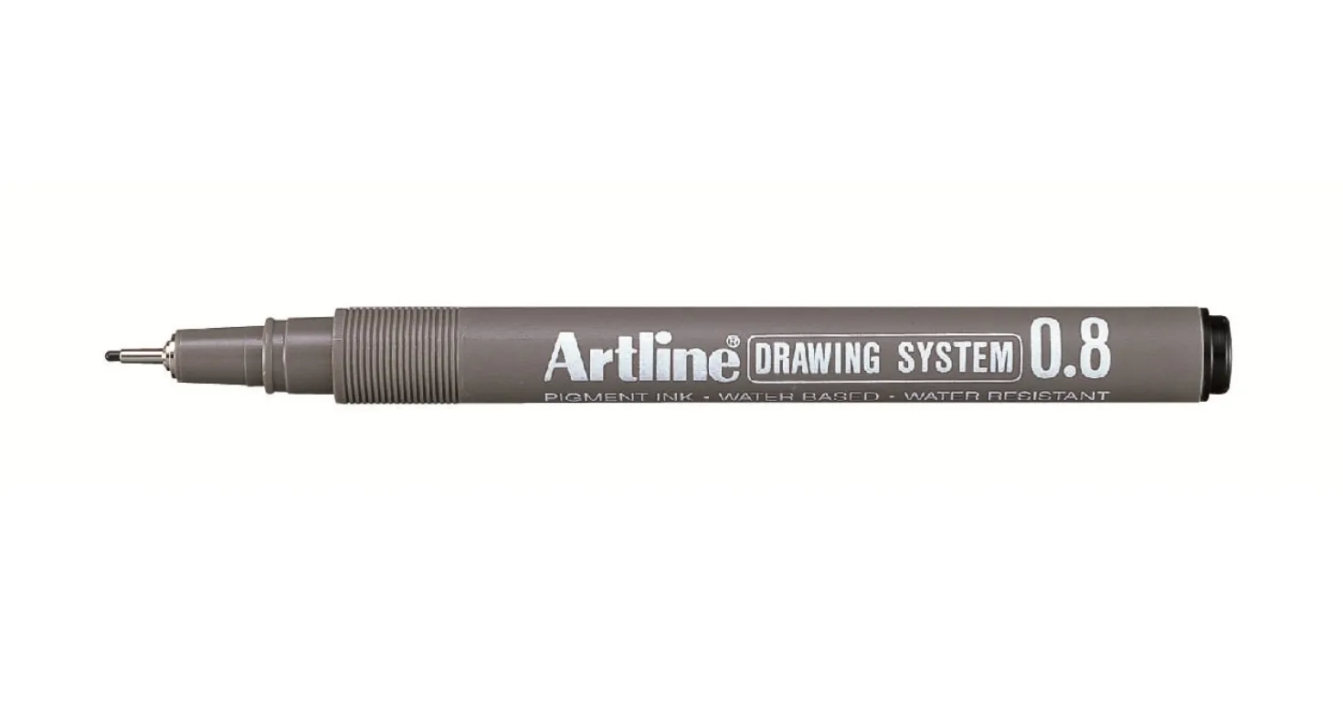 Tuschritpenna Artline Drawing System 0.8, svart, 0,8 mm