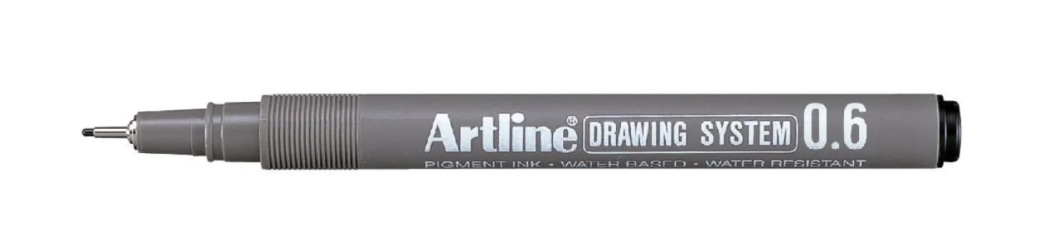 Tuschritpenna Artline Drawing System, 0,6 mm, svart