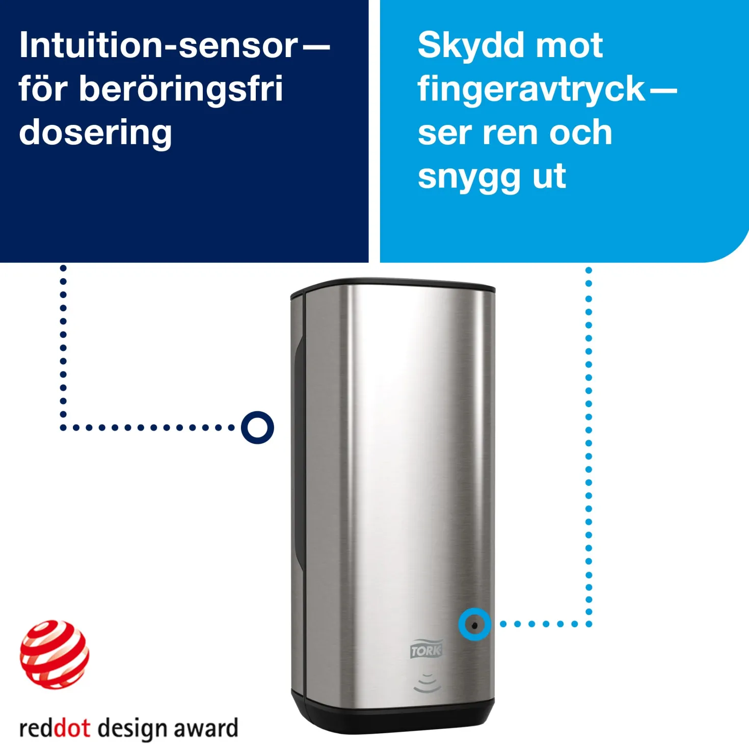 Tvåldispenser Tork S4 Sensor, beröringsfri, rostfritt stål