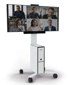 TV-stativ Durable COWORKSATION® på hjul, VESA-fäste, förvaringslåda