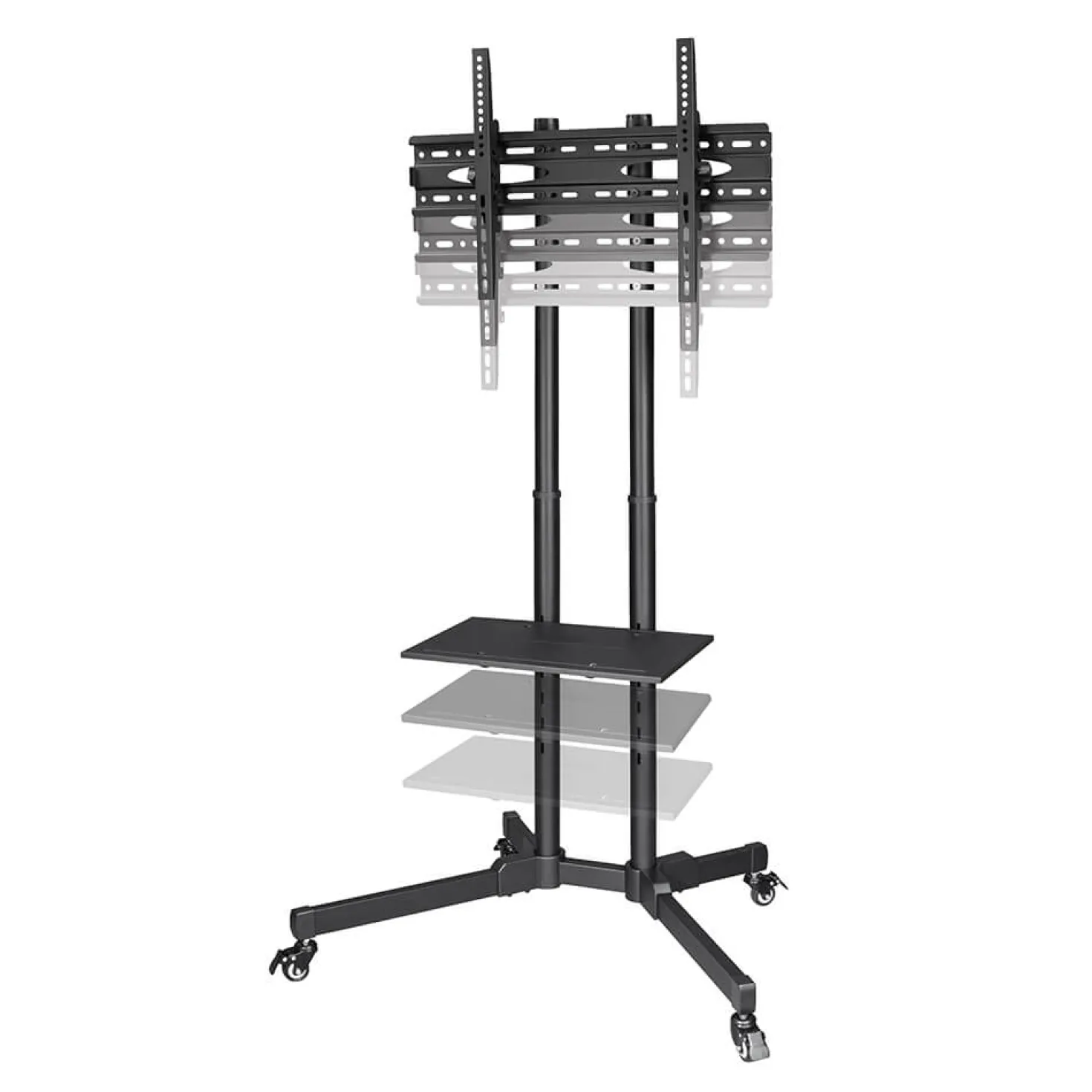 TV-ställ Hama Trolley, mobilt med hjul, upp till 75 tum, VESA 600x400