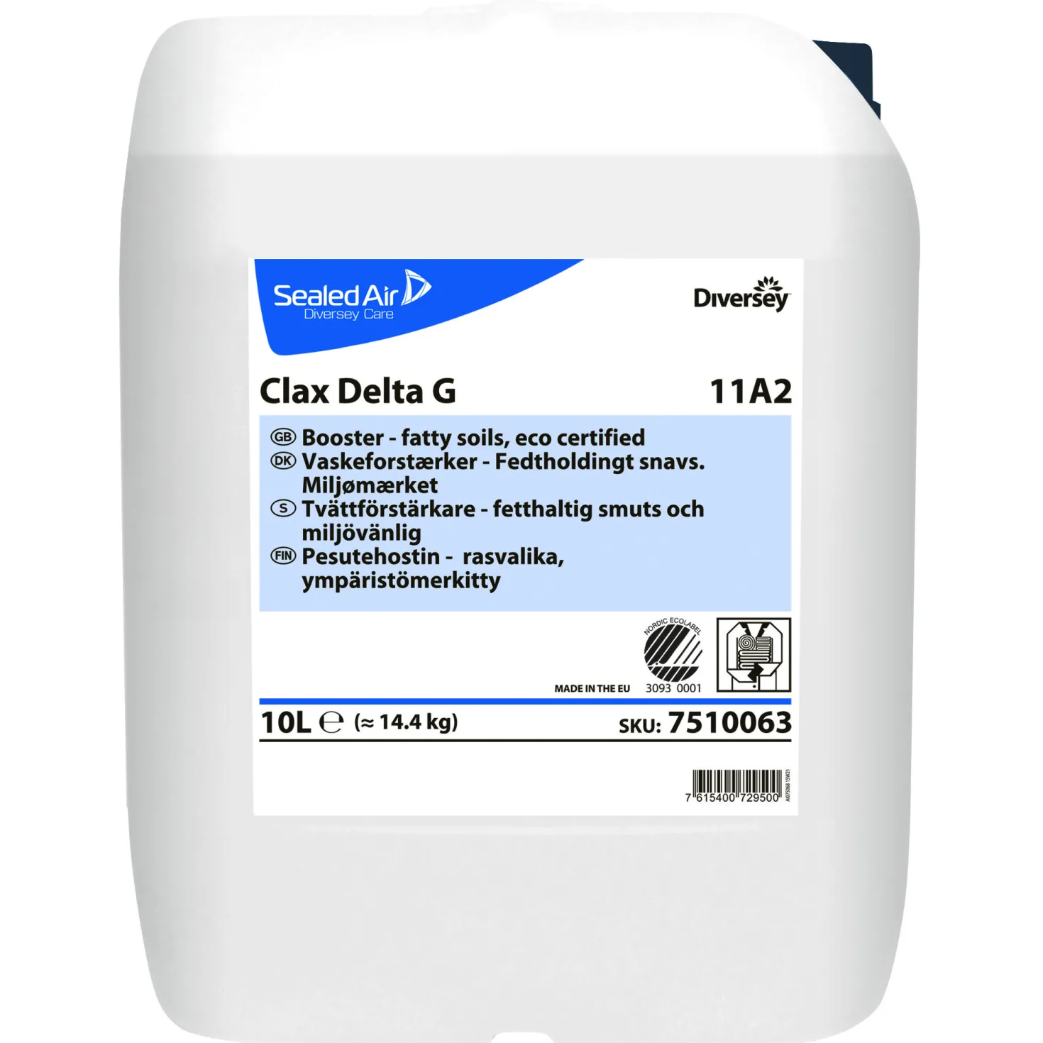 Tvättmedel Clax Delta G Flytande, fläckborttagande, 10L