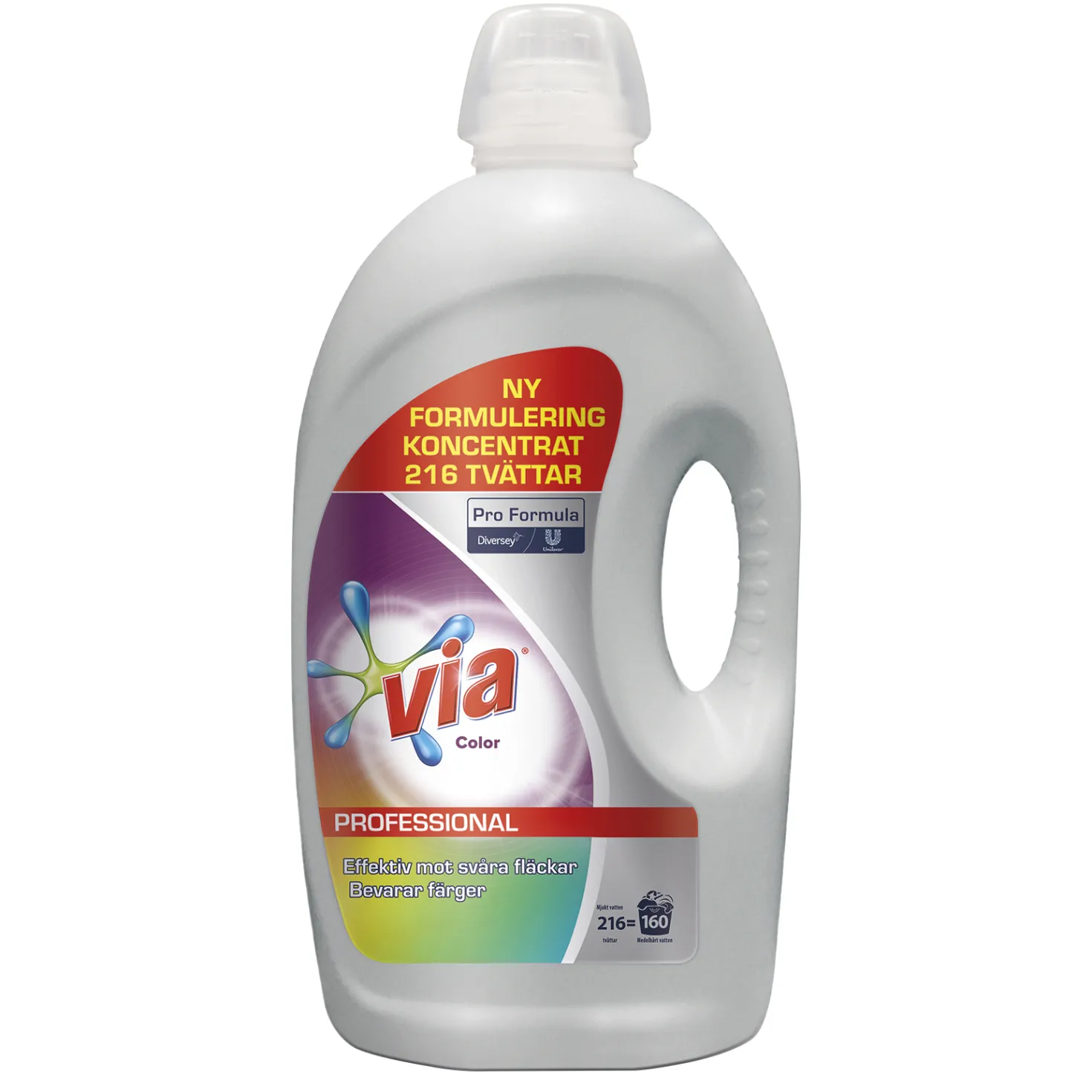 Tvättmedel Via Color Conc Flytande, högkoncentrerat, 4,32L