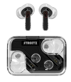 TWS-hörlurar Streetz T250 ENC, Bluetooth 5.2, transparent svart