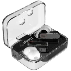 TWS-hörlurar Streetz T250 ENC, Bluetooth 5.2, transparent svart