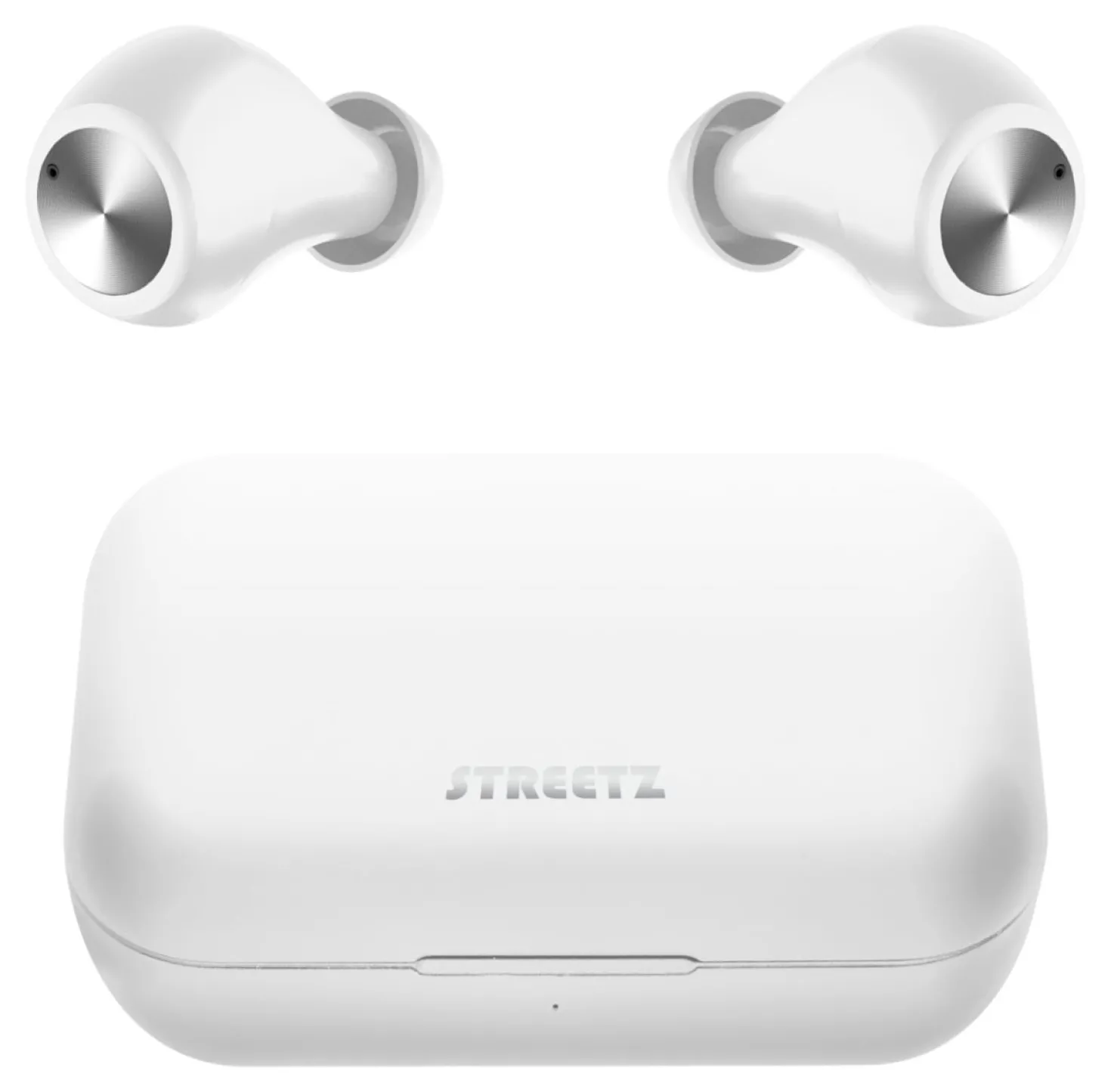 TWS In-ear Hörlurar Streetz T210, vit, laddningsfodral