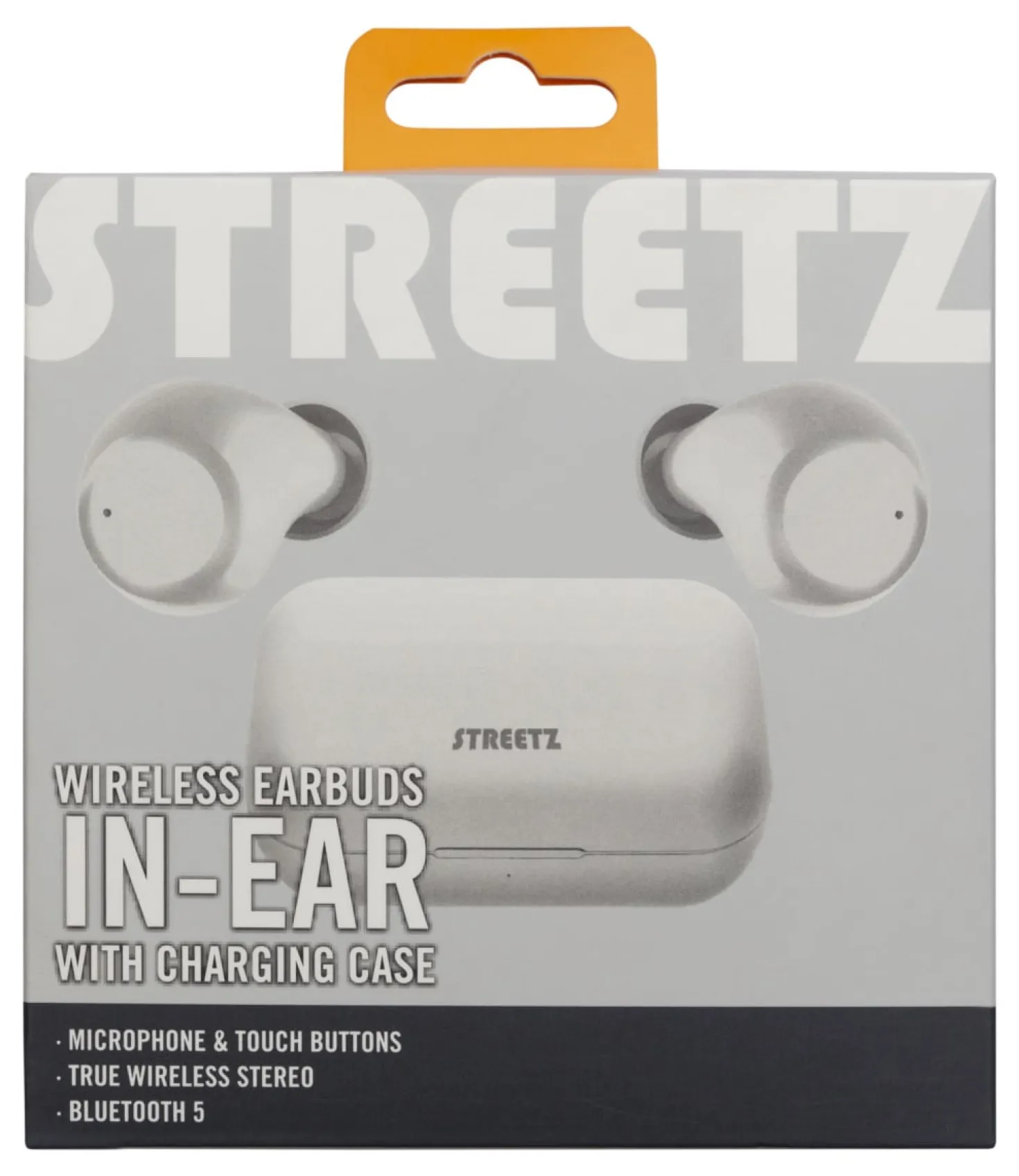 TWS In-ear Hörlurar Streetz T210, vit, laddningsfodral