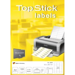 Universaletikett TopStick Standard, 105 x 74mm, vit, 800 st