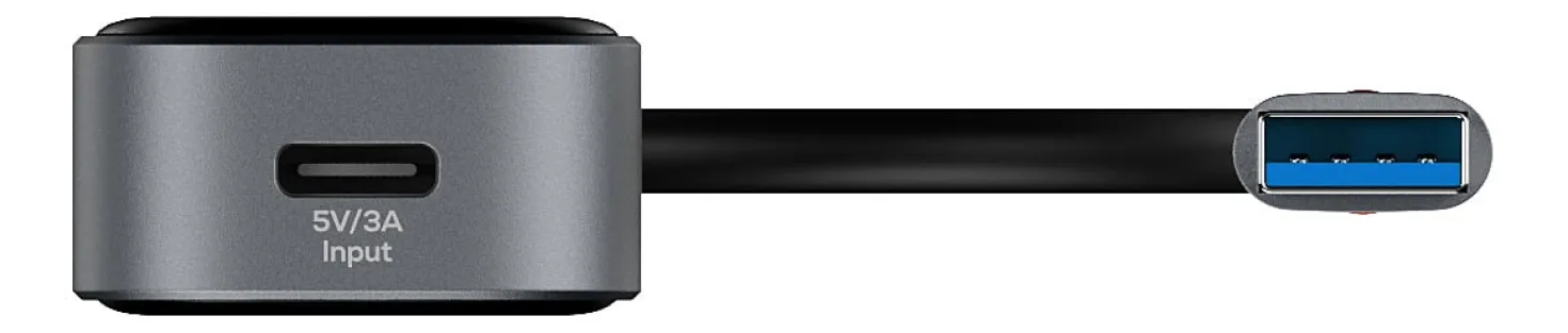USB-A Hubb Deltaco Transparent, 4 portar, 5 Gbit/s