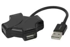 USB-A Hub Deltaco 4-portar, 480 Mbps, svart