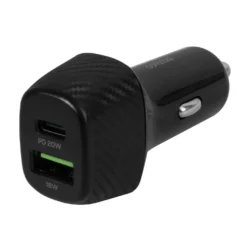 USB Billaddare Deltaco KAB-USBC-CAR120, USB-C PD 20W, USB-A 18W, 38W