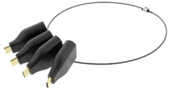 USB-C Adapter Ring Deltaco, mDP, DP, VGA, HDMI, svart