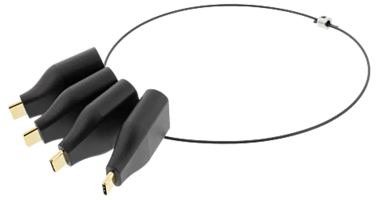 USB-C Adapter Ring Deltaco, mDP, DP, VGA, HDMI, svart