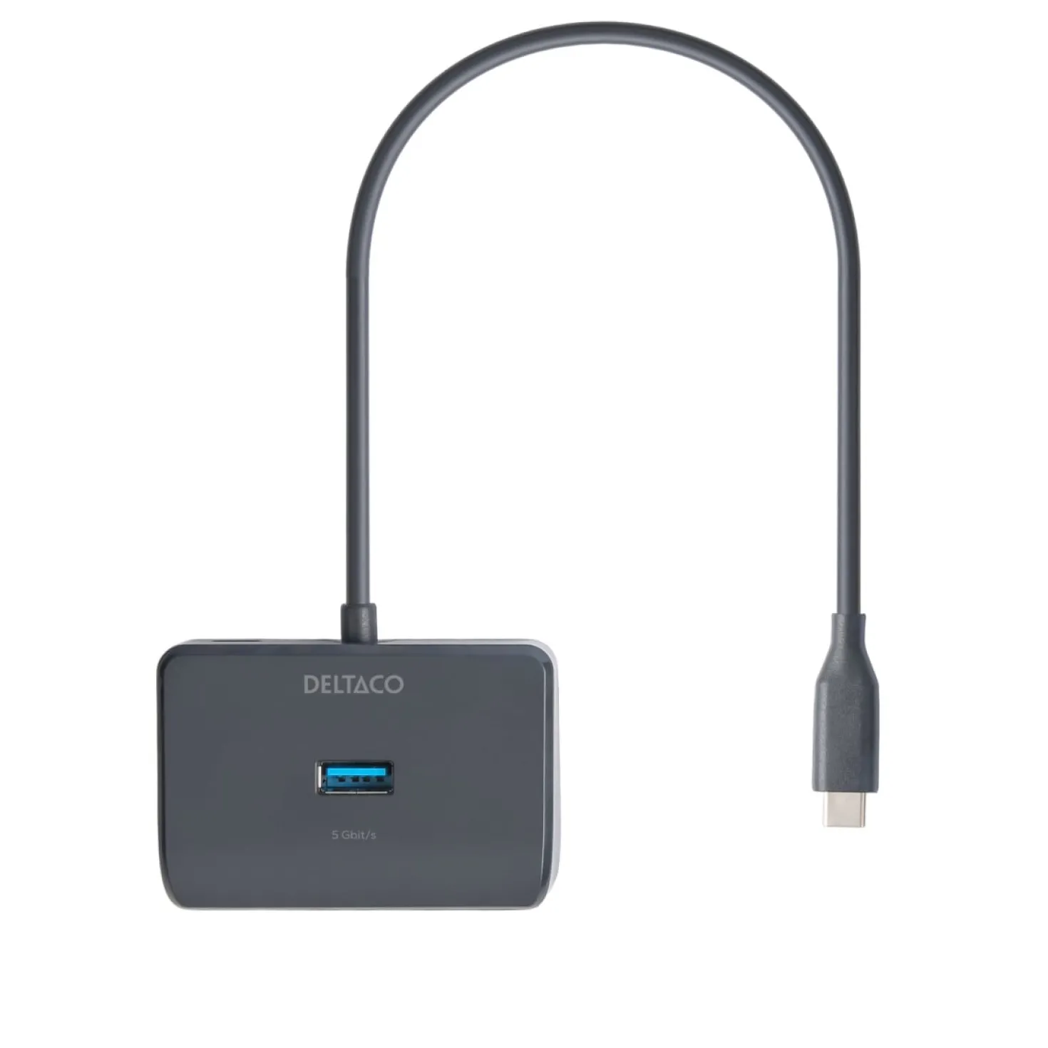 USB-C Hubb Deltaco 4x USB-A, 5 Gbps, svart