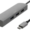 USB-C Hub Deltaco med RJ45 Nätverksadapter, 3x USB-A, 5 Gbit/s