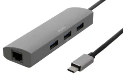 USB-C Hub Deltaco med RJ45 Nätverksadapter, 3x USB-A, 5 Gbit/s